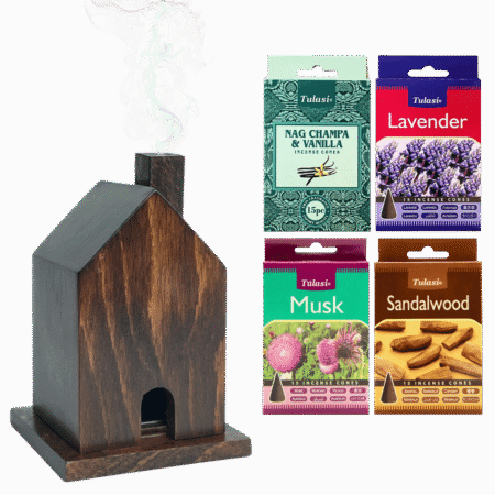 Wood House + 4 Bestseller Cones